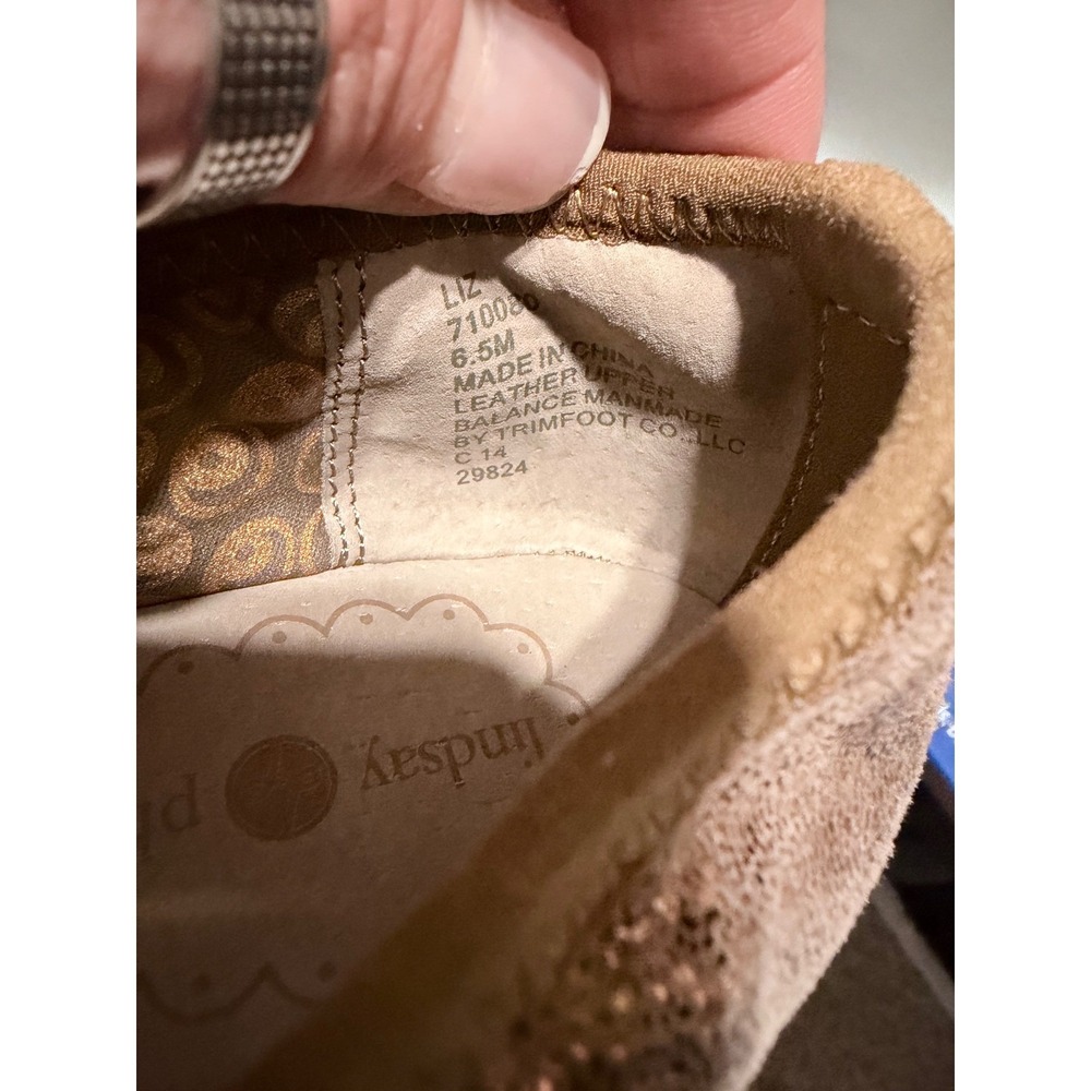 Lindsay Phillips Liz Ballet Flats Metallic Bronze Leather Rose Embellishment 6.5 - Picture 13 of 16